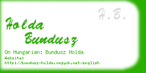 holda bundusz business card